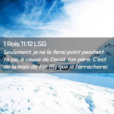 Picture 02 - 1 Rois 11:12 LSG - Seulement, je ne le ferai point pendant ta vie, - Bible Verse Picture
