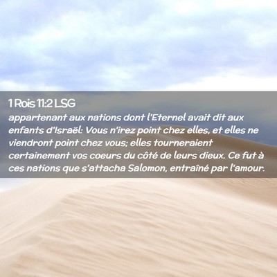 Picture 02 - 1 Rois 11:2 LSG - appartenant aux nations dont l'Eternel avait dit - Bible Verse Picture