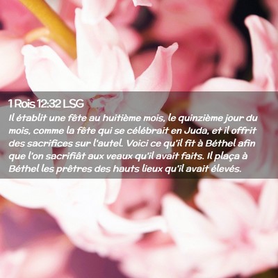 Picture 02 - 1 Rois 12:32 LSG - Il établit une fête au huitième mois, le - Bible Verse Picture
