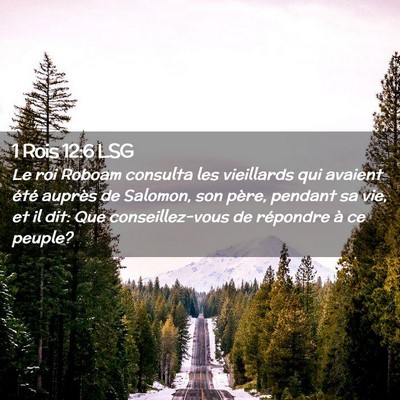 Picture 02 - 1 Rois 12:6 LSG - Le roi Roboam consulta les vieillards qui avaient - Bible Verse Picture