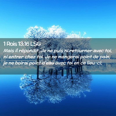 Picture 02 - 1 Rois 13:16 LSG - Mais il répondit: Je ne puis ni retourner avec - Bible Verse Picture