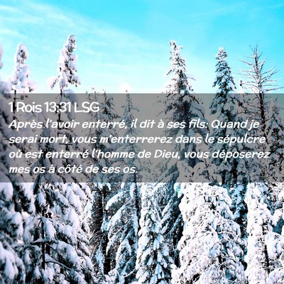 Picture 02 - 1 Rois 13:31 LSG - Après l'avoir enterré, il dit à ses fils: - Bible Verse Picture