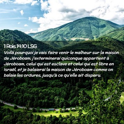 Picture 02 - 1 Rois 14:10 LSG - Voilà pourquoi je vais faire venir le malheur - Bible Verse Picture