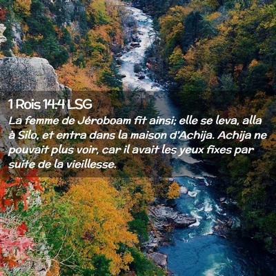 Picture 02 - 1 Rois 14:4 LSG - La femme de Jéroboam fit ainsi; elle se leva, - Bible Verse Picture