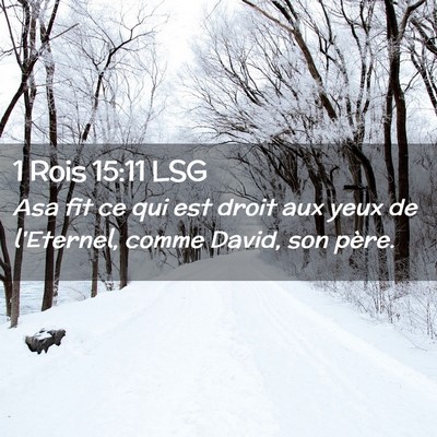 Picture 02 - 1 Rois 15:11 LSG - Asa fit ce qui est droit aux yeux de l'Eternel, - Bible Verse Picture