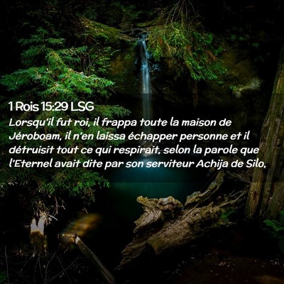 Picture 02 - 1 Rois 15:29 LSG - Lorsqu'il fut roi, il frappa toute la maison de - Bible Verse Picture