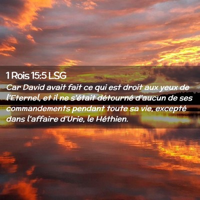Picture 02 - 1 Rois 15:5 LSG - Car David avait fait ce qui est droit aux yeux de - Bible Verse Picture