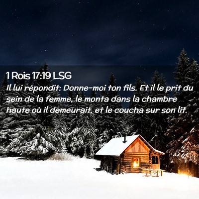 Picture 02 - 1 Rois 17:19 LSG - Il lui répondit: Donne-moi ton fils. Et il le - Bible Verse Picture