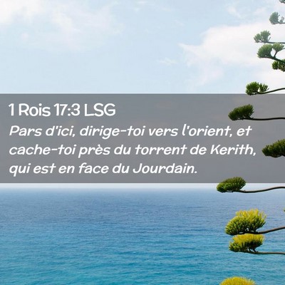 Picture 02 - 1 Rois 17:3 LSG - Pars d'ici, dirige-toi vers l'orient, et - Bible Verse Picture