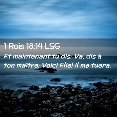 Picture 02 - 1 Rois 18:14 LSG - Et maintenant tu dis: Va, dis à ton maître: - Bible Verse Picture