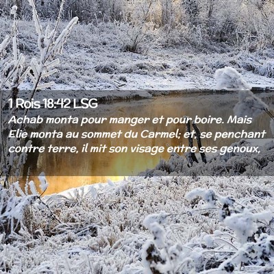 Picture 02 - 1 Rois 18:42 LSG - Achab monta pour manger et pour boire. Mais Elie - Bible Verse Picture