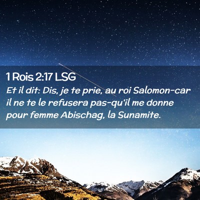 Picture 02 - 1 Rois 2:17 LSG - Et il dit: Dis, je te prie, au roi Salomon-car il - Bible Verse Picture