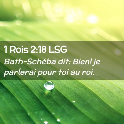 Picture 02 - 1 Rois 2:18 LSG - Bath-Schéba dit: Bien! je parlerai pour toi au - Bible Verse Picture