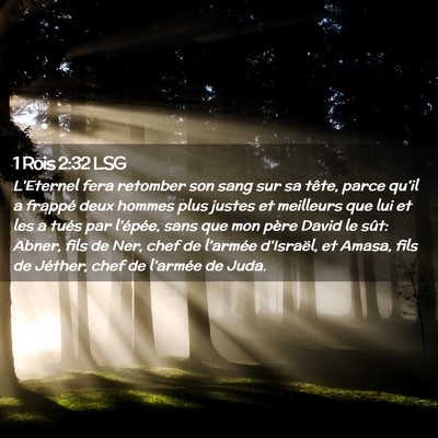 Picture 02 - 1 Rois 2:32 LSG - L'Eternel fera retomber son sang sur sa tête, - Bible Verse Picture
