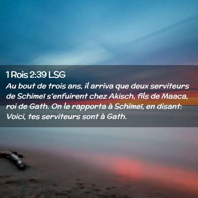 Picture 02 - 1 Rois 2:39 LSG - Au bout de trois ans, il arriva que deux - Bible Verse Picture