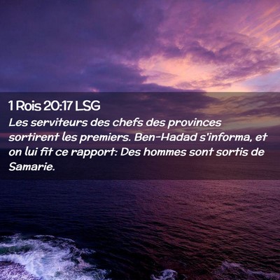 Picture 02 - 1 Rois 20:17 LSG - Les serviteurs des chefs des provinces sortirent - Bible Verse Picture