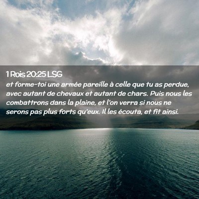 Picture 02 - 1 Rois 20:25 LSG - et forme-toi une armée pareille à celle que tu - Bible Verse Picture
