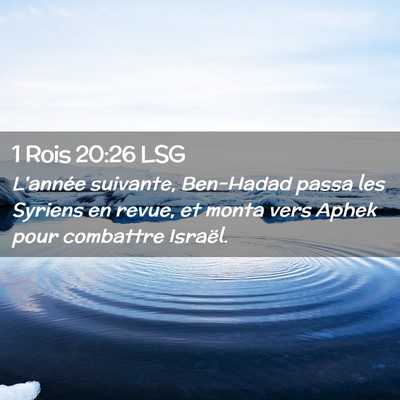 Picture 02 - 1 Rois 20:26 LSG - L'année suivante, Ben-Hadad passa les Syriens en - Bible Verse Picture