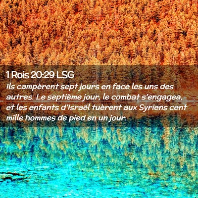 Picture 02 - 1 Rois 20:29 LSG - Ils campèrent sept jours en face les uns des - Bible Verse Picture