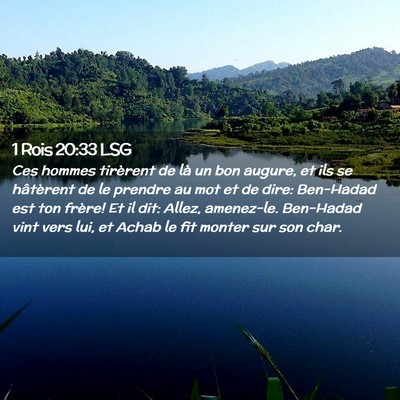 Picture 02 - 1 Rois 20:33 LSG - Ces hommes tirèrent de là un bon augure, et ils - Bible Verse Picture