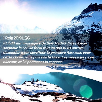 Picture 02 - 1 Rois 20:9 LSG - Et il dit aux messagers de Ben-Hadad: Dites à - Bible Verse Picture