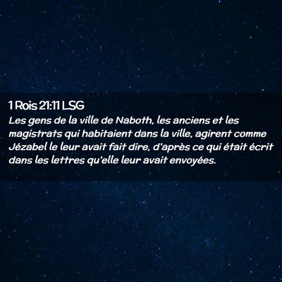 Picture 02 - 1 Rois 21:11 LSG - Les gens de la ville de Naboth, les anciens et - Bible Verse Picture