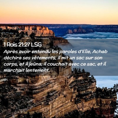 Picture 02 - 1 Rois 21:27 LSG - Après avoir entendu les paroles d'Elie, Achab - Bible Verse Picture