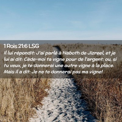 Picture 02 - 1 Rois 21:6 LSG - Il lui répondit: J'ai parlé à Naboth de - Bible Verse Picture