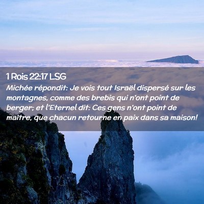 Picture 02 - 1 Rois 22:17 LSG - Michée répondit: Je vois tout Israël dispersé - Bible Verse Picture
