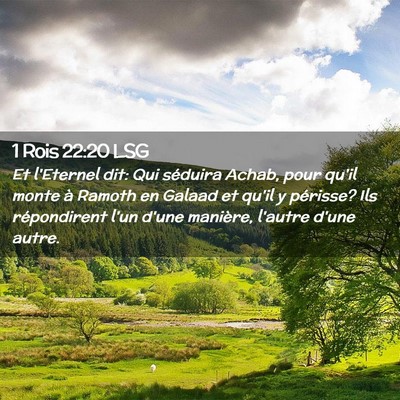 Picture 02 - 1 Rois 22:20 LSG - Et l'Eternel dit: Qui séduira Achab, pour qu'il - Bible Verse Picture
