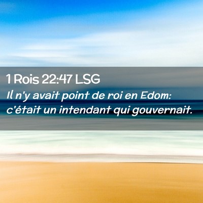 Picture 02 - 1 Rois 22:47 LSG - Il n'y avait point de roi en Edom: c'était un - Bible Verse Picture