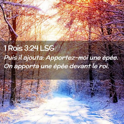 Picture 02 - 1 Rois 3:24 LSG - Puis il ajouta: Apportez-moi une épée. On - Bible Verse Picture