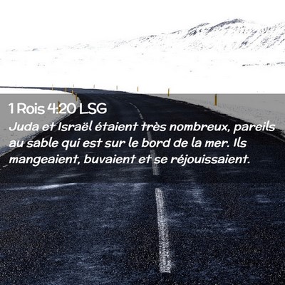 Picture 02 - 1 Rois 4:20 LSG - Juda et Israël étaient très nombreux, pareils - Bible Verse Picture