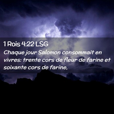 Picture 02 - 1 Rois 4:22 LSG - Chaque jour Salomon consommait en vivres: trente - Bible Verse Picture