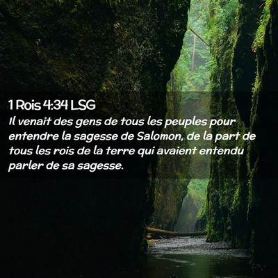Picture 02 - 1 Rois 4:34 LSG - Il venait des gens de tous les peuples pour - Bible Verse Picture