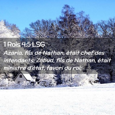 Picture 02 - 1 Rois 4:5 LSG - Azaria, fils de Nathan, était chef des - Bible Verse Picture