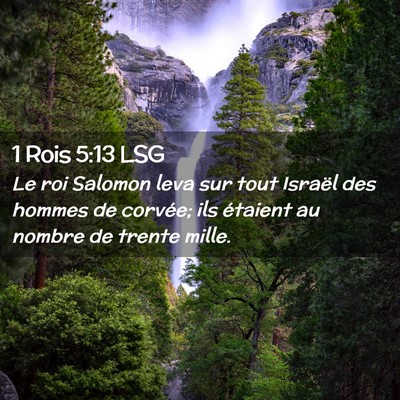 Picture 02 - 1 Rois 5:13 LSG - Le roi Salomon leva sur tout Israël des hommes - Bible Verse Picture
