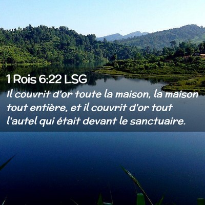Picture 02 - 1 Rois 6:22 LSG - Il couvrit d'or toute la maison, la maison tout - Bible Verse Picture