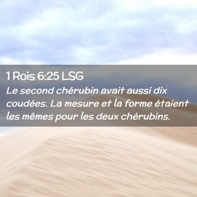 Picture 02 - 1 Rois 6:25 LSG - Le second chérubin avait aussi dix coudées. La - Bible Verse Picture