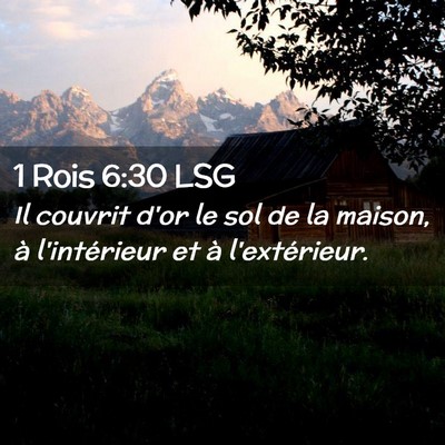 Picture 02 - 1 Rois 6:30 LSG - Il couvrit d'or le sol de la maison, à - Bible Verse Picture