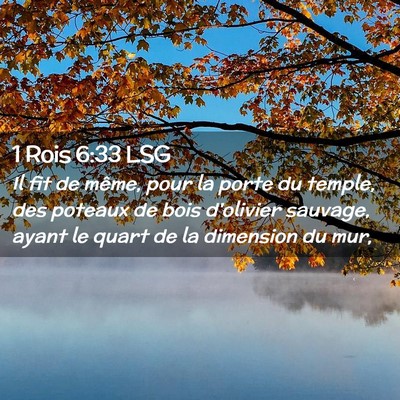 Picture 02 - 1 Rois 6:33 LSG - Il fit de même, pour la porte du temple, des - Bible Verse Picture