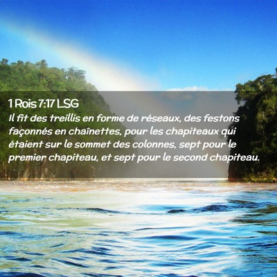 Picture 02 - 1 Rois 7:17 LSG - Il fit des treillis en forme de réseaux, des - Bible Verse Picture