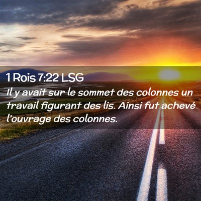 Picture 02 - 1 Rois 7:22 LSG - Il y avait sur le sommet des colonnes un travail - Bible Verse Picture