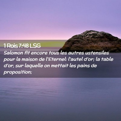 Picture 02 - 1 Rois 7:48 LSG - Salomon fit encore tous les autres ustensiles - Bible Verse Picture