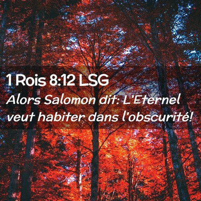 Picture 02 - 1 Rois 8:12 LSG - Alors Salomon dit: L'Eternel veut habiter dans - Bible Verse Picture