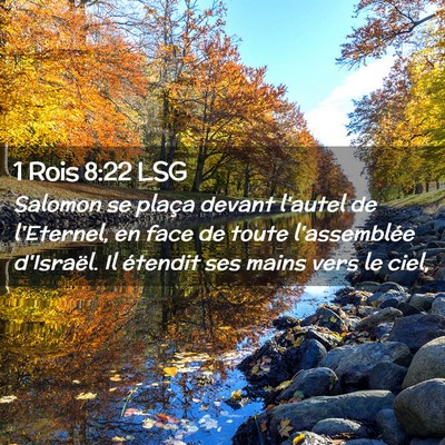 Picture 02 - 1 Rois 8:22 LSG - Salomon se plaça devant l'autel de l'Eternel, en - Bible Verse Picture