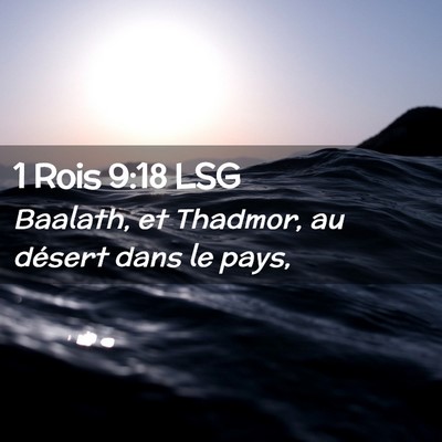 Picture 02 - 1 Rois 9:18 LSG - Baalath, et Thadmor, au désert dans le - Bible Verse Picture