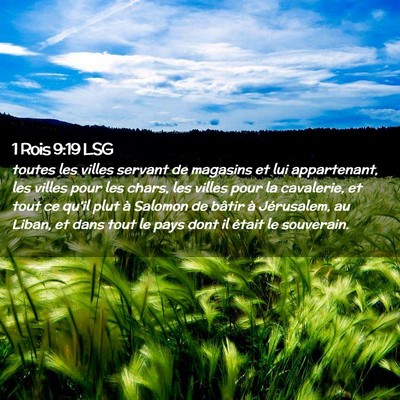 Picture 02 - 1 Rois 9:19 LSG - toutes les villes servant de magasins et lui - Bible Verse Picture
