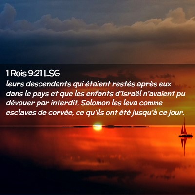 Picture 02 - 1 Rois 9:21 LSG - leurs descendants qui étaient restés après eux - Bible Verse Picture