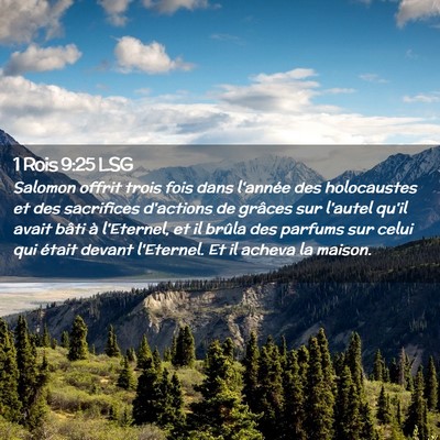 Picture 02 - 1 Rois 9:25 LSG - Salomon offrit trois fois dans l'année des - Bible Verse Picture